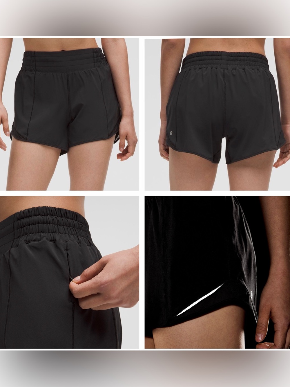 lululemon athletica Black Women's Run Shorts with Elastic Waist